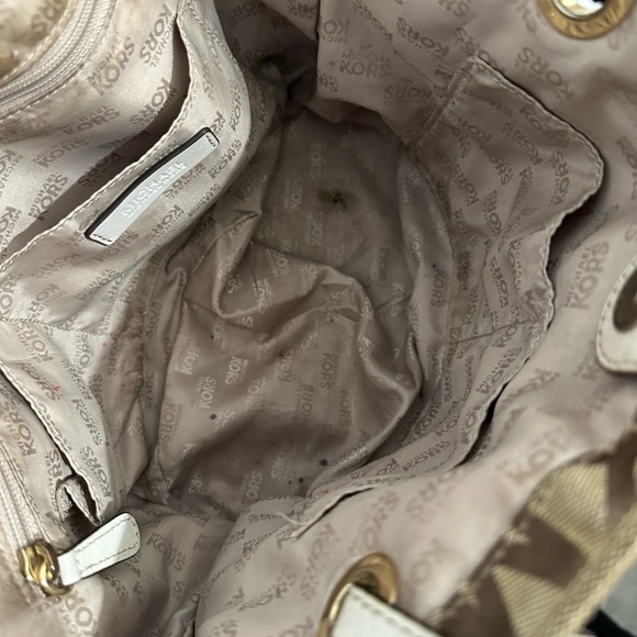 Michael Kors Signature MK Brown Canvas Tote Bag - Picture 4 of 5